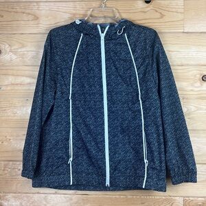 Talbots Black White Speckled Athletic Jacket Womens MP